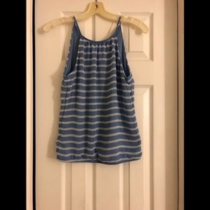 Express Blue and White Striped Tank Top